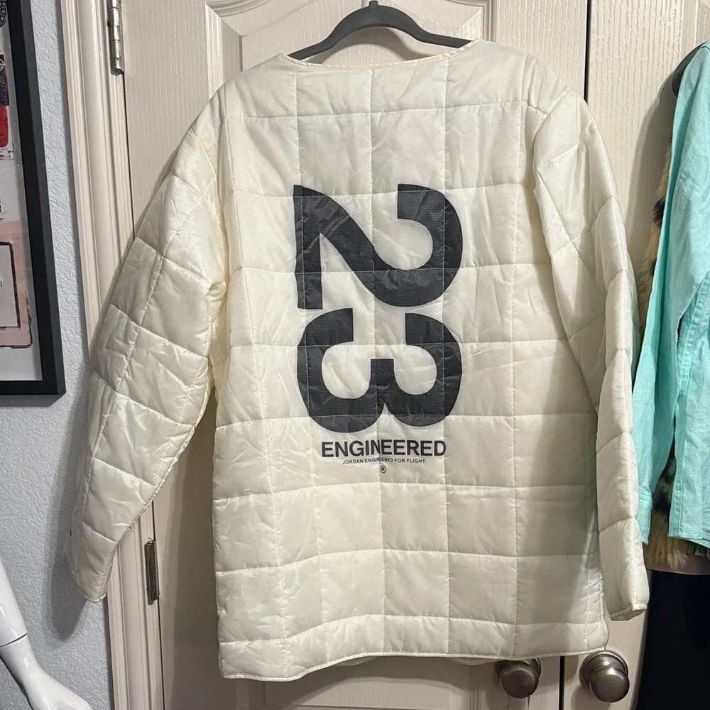 💙💖 Nike Jordan 23‎ Engineered White Puffer Jacket Parka Liner